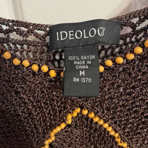 Ideology Women’s Knit and Beaded Tank Top/Swim Cover Size Medium - Picture 2 of 5